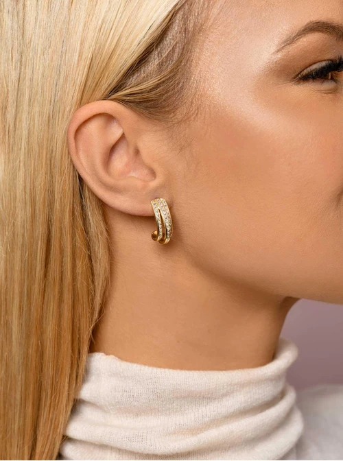 Kolczyki wieczorowe kryształki, złoty B207351P00