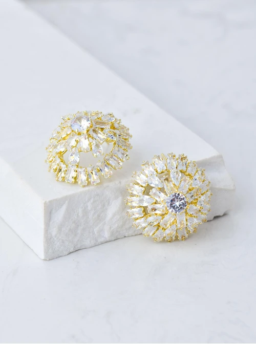 Kolczyki wieczorowe kryształki, złoty B207355P00