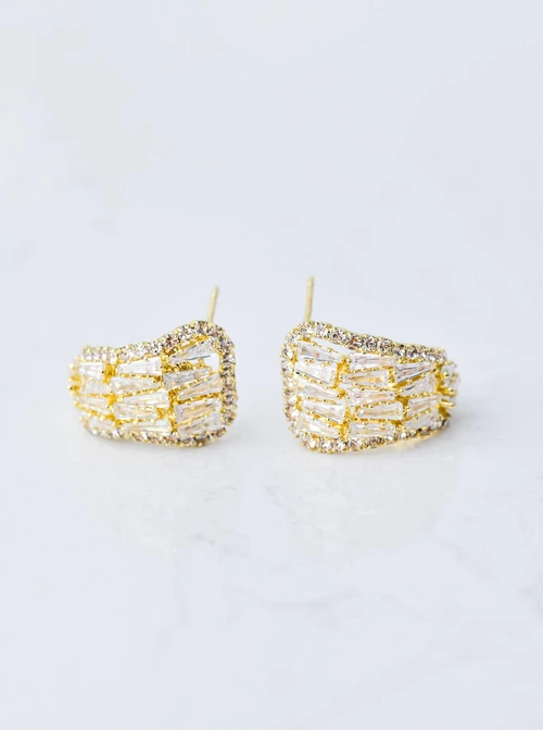 Kolczyki wieczorowe kryształki, złoty B207367P00