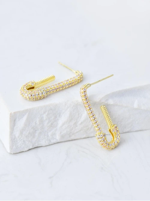 Kolczyki wieczorowe kryształki, złoty B207379P00