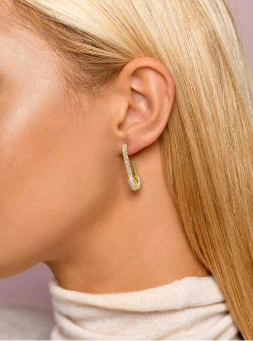 Kolczyki wieczorowe kryształki, złoty B207379P00