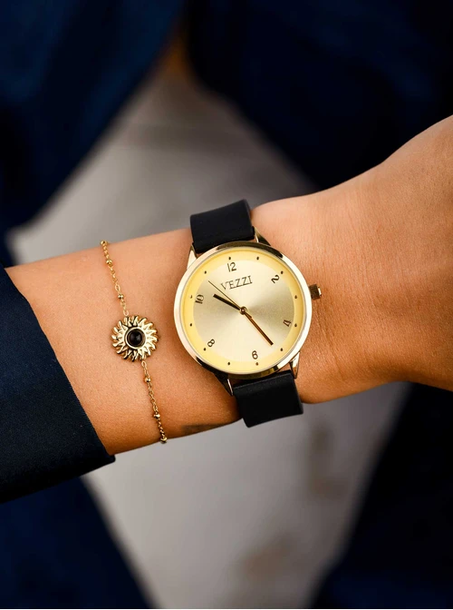 [Zestaw] Zegarek Vezzi, czarny, złoty B506957Z01