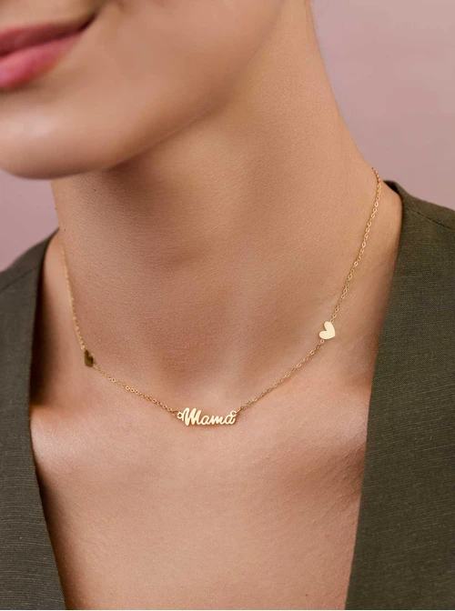 Naszyjnik "Mama", serduszka, złoty S307814Z00