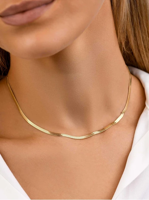 Naszyjnik cienka żmijka, złoty S307514Z00