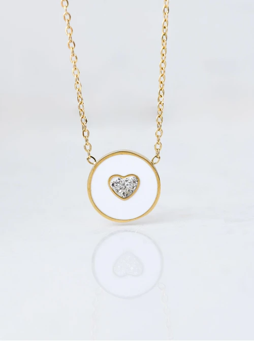 Naszyjnik kółeczko z serduszkiem, złoty S306480Z00