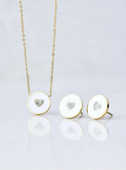 Naszyjnik kółeczko z serduszkiem, złoty S306480Z00