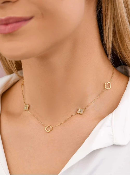 Naszyjnik koniczynki, złoty S307829Z00