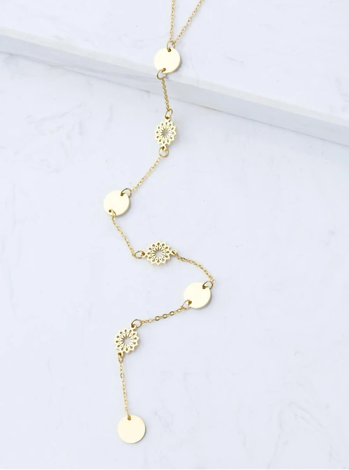 Naszyjnik krawatka, Rozeta Vezzi, kółeczka, złoty S307848Z00