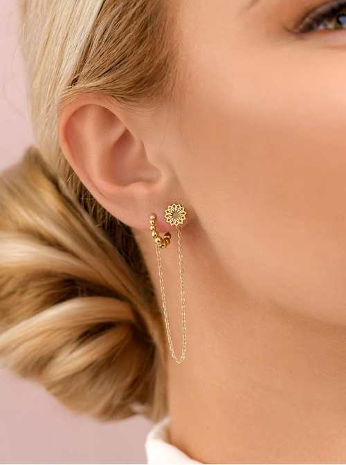 Nausznica Rozeta Vezzi, złoty S208220Z00