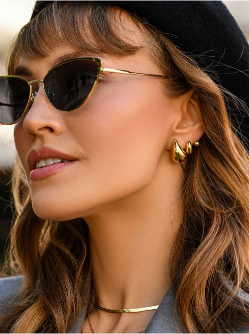 [Zestaw] Kolczyki dmuchane, kropla (dł. 2cm), złoty S205156Z00