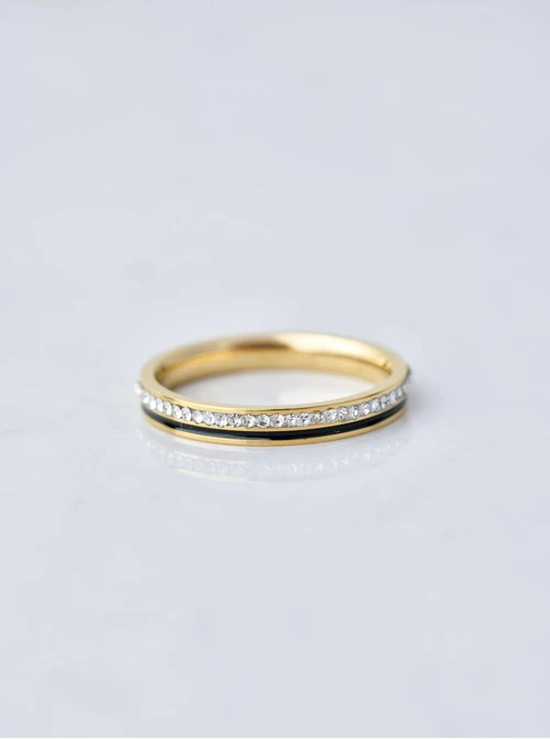 Pierścionek kryształki, złoty S406531Z00