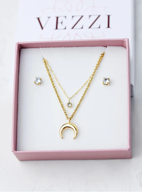 [Zestaw] Naszyjnik księżyc, kolor złoty S300267Z00