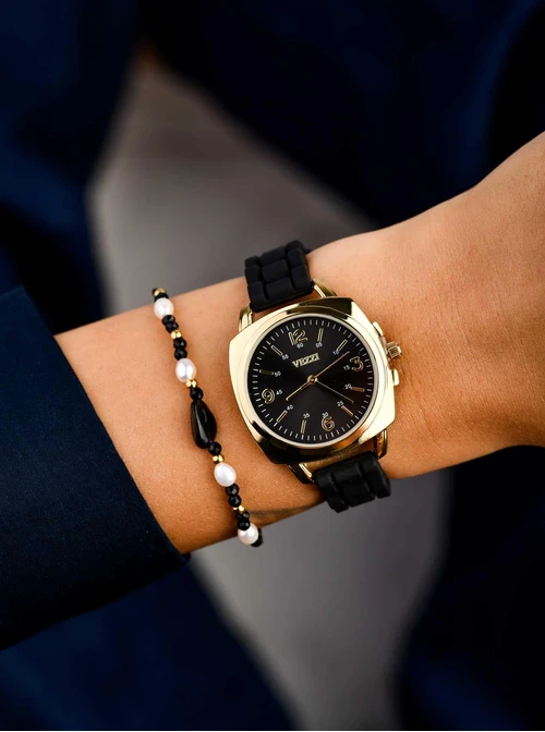 Zegarek Vezzi, czarny, złoty B506965P01