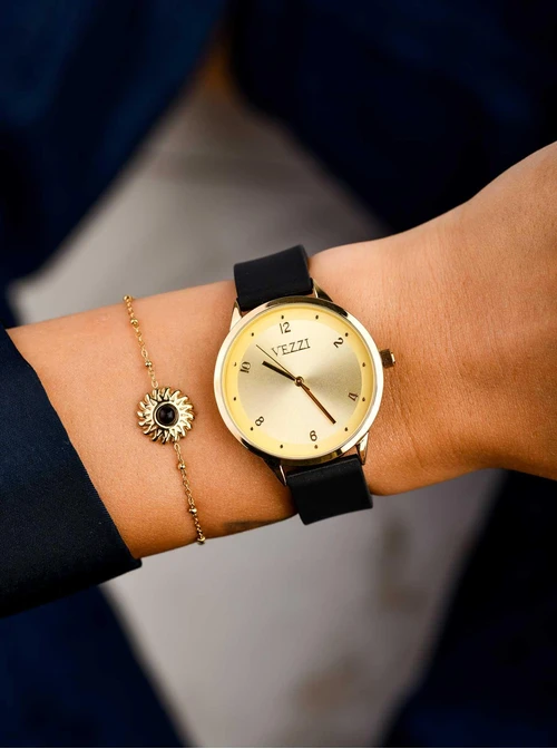 Zegarek Vezzi, czarny, złoty B506957Z01