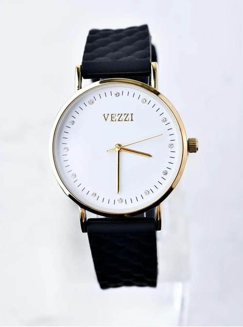 Zegarek Vezzi, kryształki, czarny, złoty B507047Z01