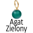 Zawieszka Agat zielony, stal pozłacana SC08059Z00-13