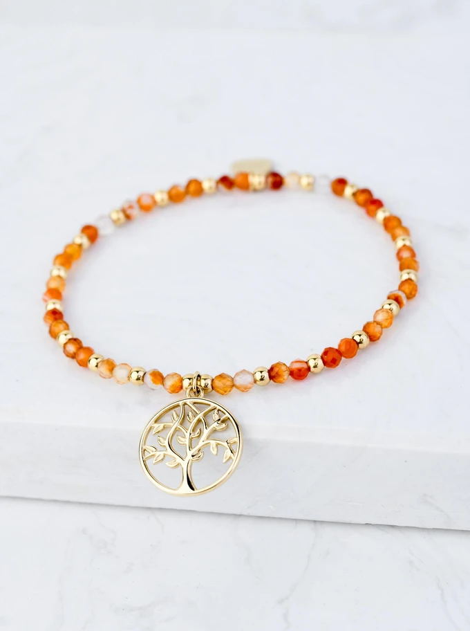 Bransoletka drzewko, Agat Czerwony, złoty S108624Z00