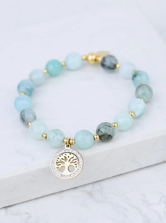 Bransoletka drzewko, Amazonit, złoty S108805Z00