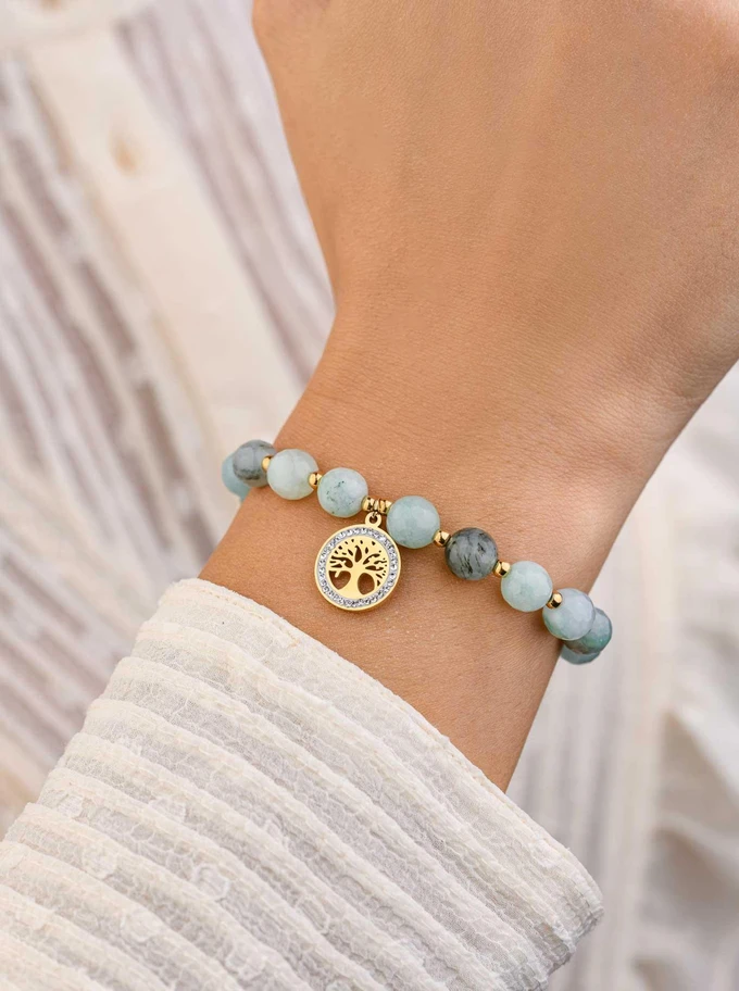 Bransoletka drzewko, Amazonit, złoty S108805Z00