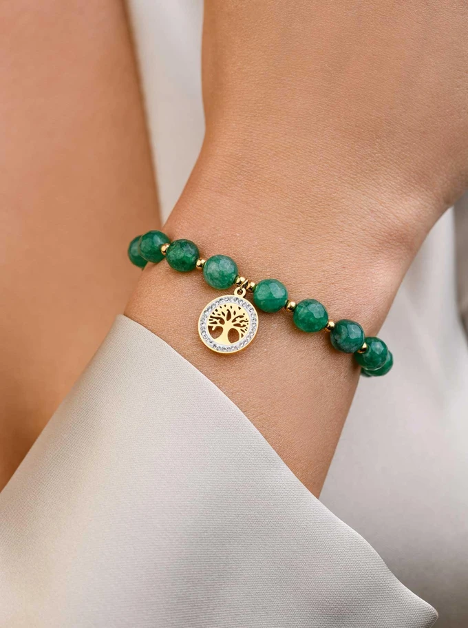 Bransoletka drzewko, Awenturyn, złoty S108821Z00