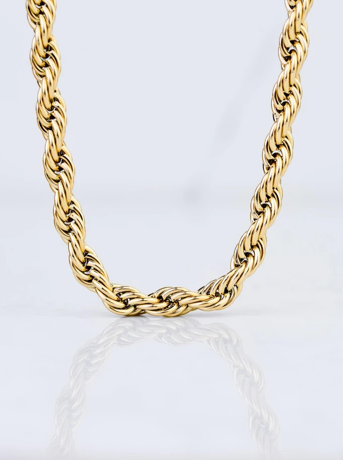 Naszyjnik męski, Corda, stal pozłacana S307967Z00