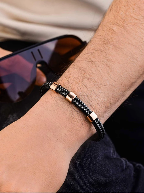 Bransoleta męska, czarny S107598R01