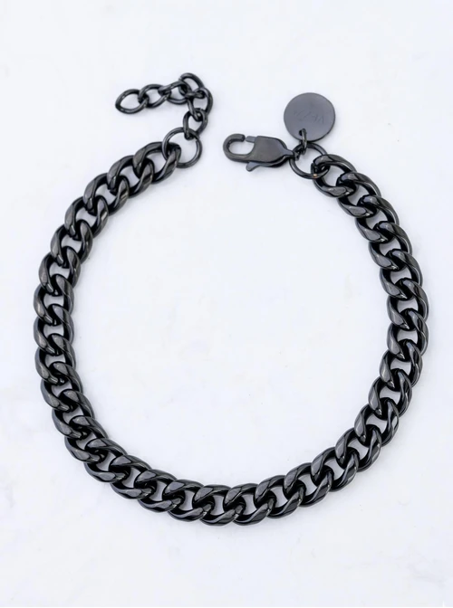 Bransoleta męska, łańcuch, czarny S107959S01