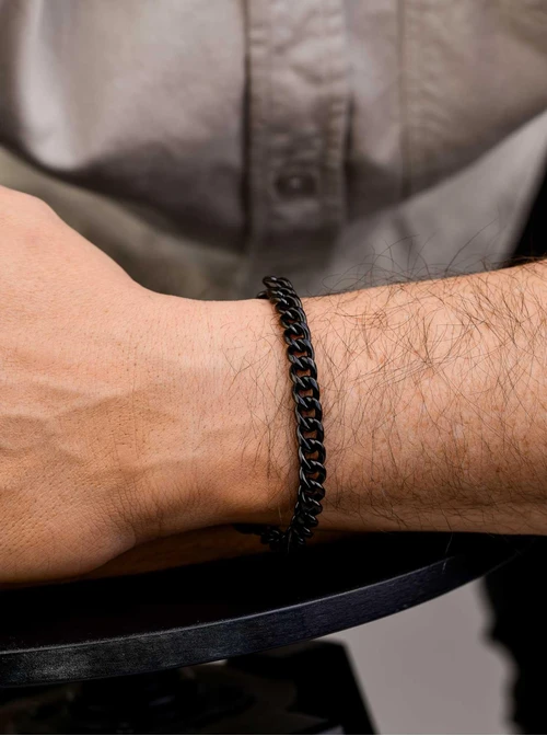 Bransoleta męska, łańcuch, czarny S107959S01