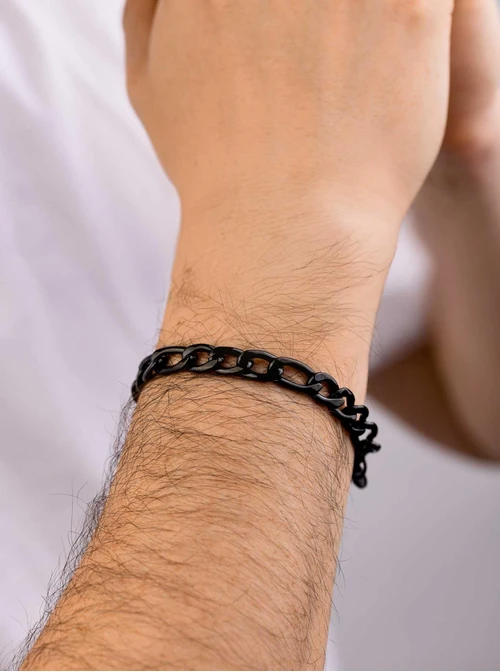 Bransoleta męska, łańcuch, czarny S107961S01