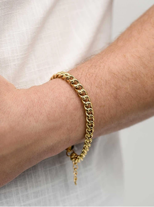 Bransoleta męska, łańcuch, złoty S107954Z00