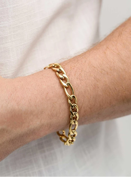 Bransoleta męska, łańcuch, złoty S107955Z00