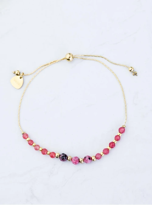 Bransoletka Jaspis, stal pozłacana S107986Z00