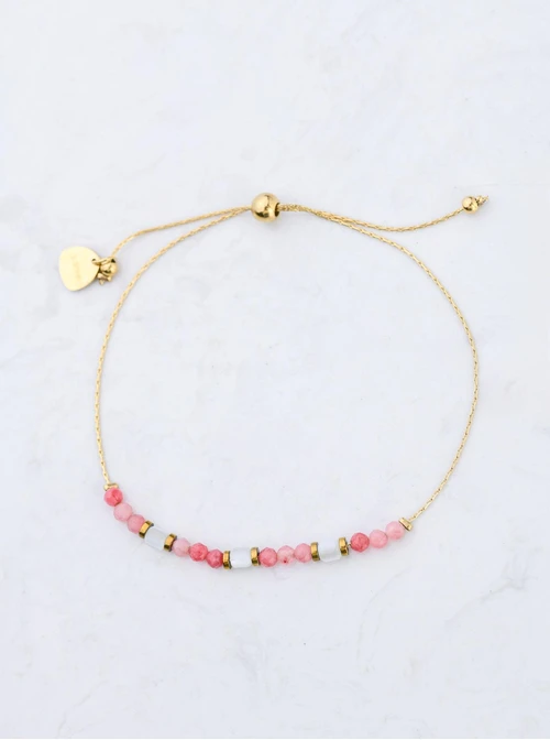 Bransoletka Rodochrozyt, różowy, złoty S108005Z00