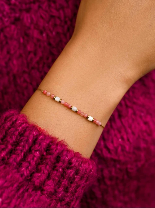 Bransoletka Rodochrozyt, różowy, złoty S108005Z00