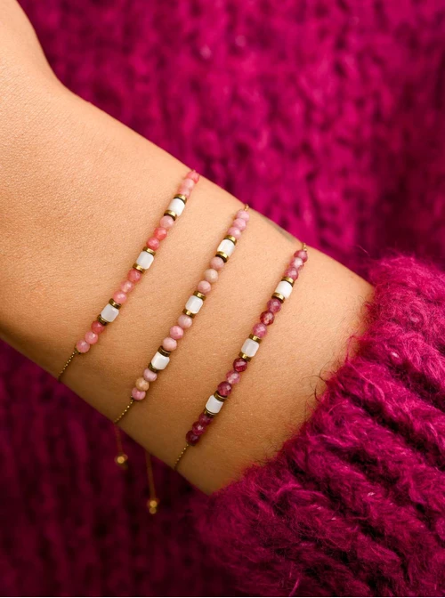 Bransoletka Rodochrozyt, różowy, złoty S108005Z00