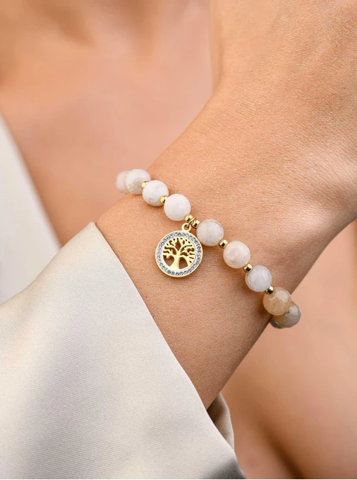 Bransoletka drzewko, Agat, złoty S108809Z00