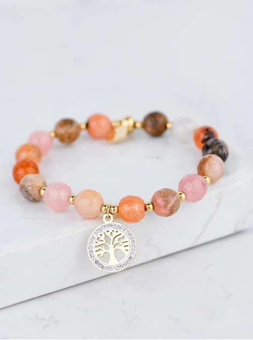 Bransoletka drzewko, Agat, złoty S108823Z00