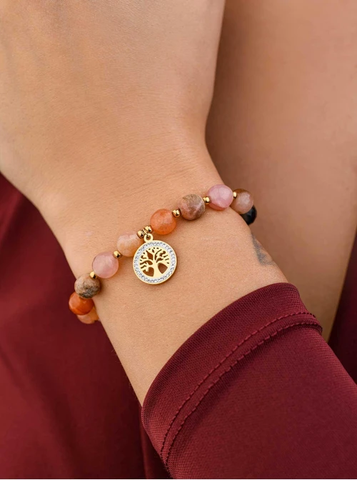 Bransoletka drzewko, Agat, złoty S108823Z00