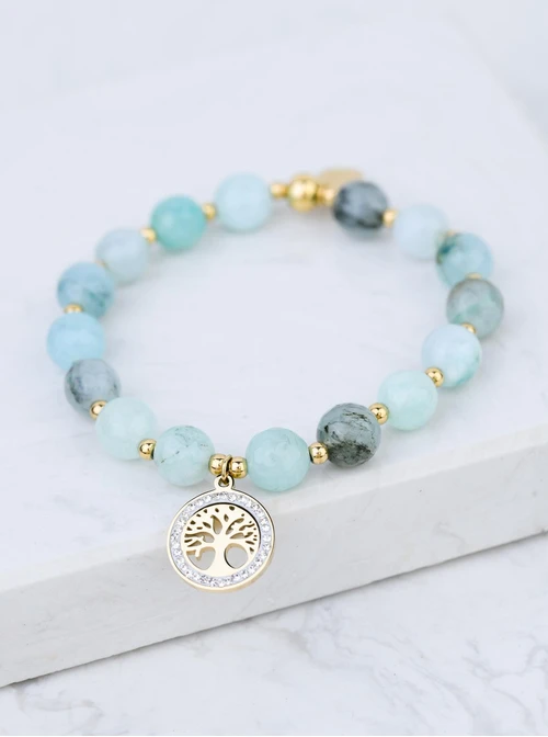 Bransoletka drzewko, Amazonit, złoty S108805Z00