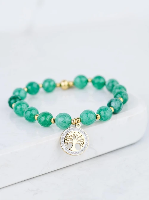 Bransoletka drzewko, Awenturyn, złoty S108821Z00