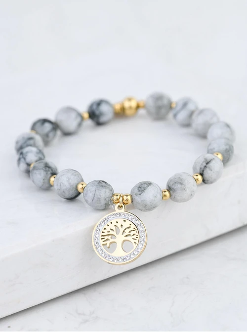 Bransoletka drzewko, Jadeit, złoty S108819Z00