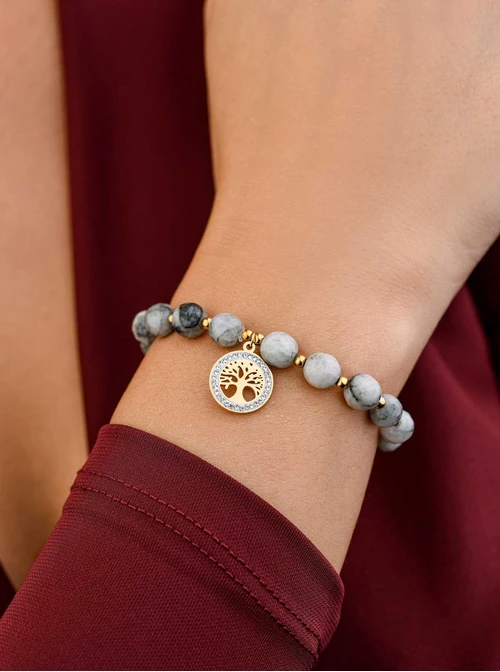 Bransoletka drzewko, Jadeit, złoty S108819Z00