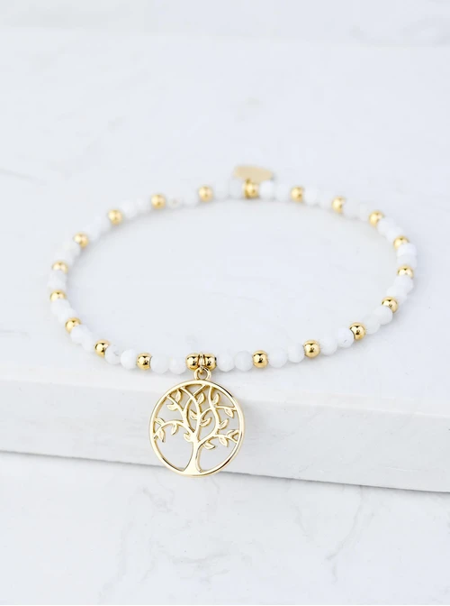 Bransoletka drzewko, Kamień Księżycowy, złoty S108622Z00