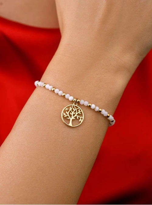 Bransoletka drzewko, Kamień Księżycowy, złoty S108622Z00