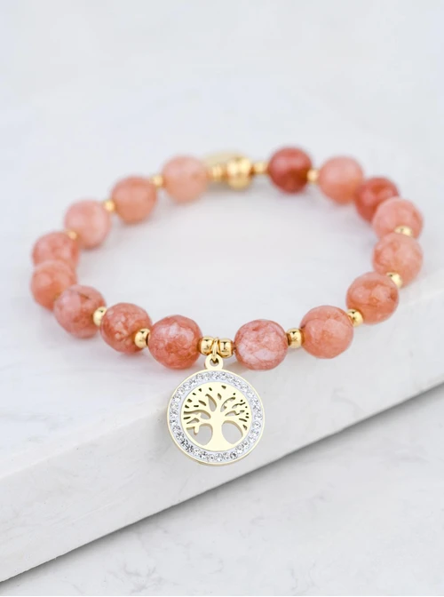 Bransoletka drzewko, Kamień Słońca, złoty S108815Z00