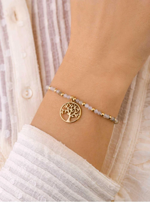 Bransoletka drzewko, Labradoryt, złoty S108628Z00