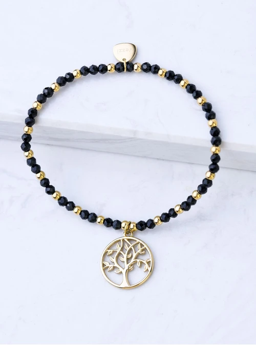 Bransoletka drzewko, Onyks, stal pozłacana S108621Z00