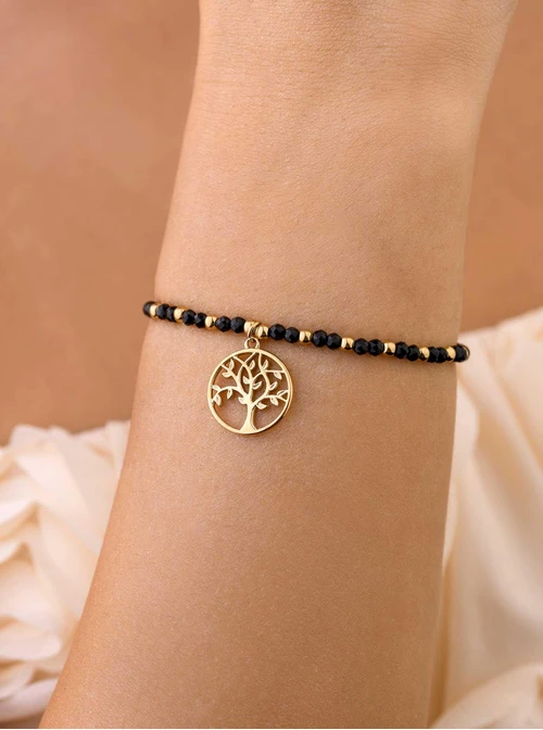 Bransoletka drzewko, Onyks, stal pozłacana S108621Z00