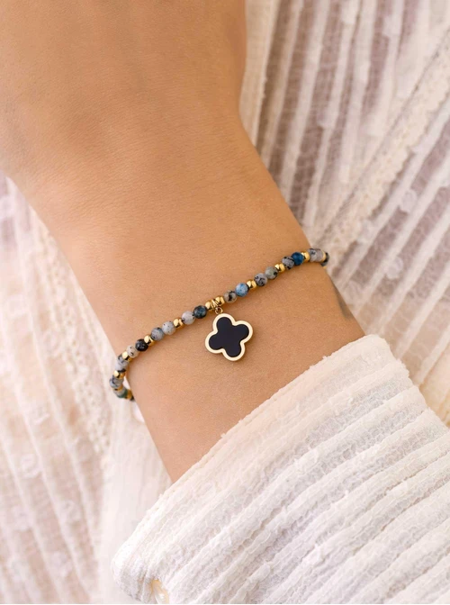 Bransoletka koniczynka, Kyanit, złoty S108643Z00