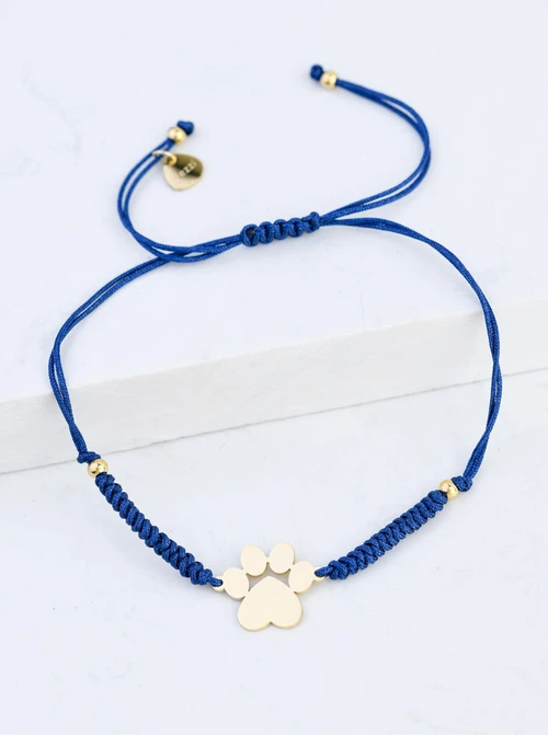 Bransoletka łapka, granatowy, złoty S108078Z-04